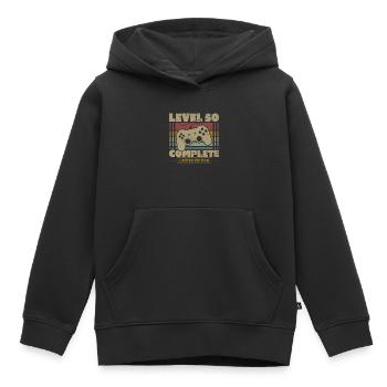 Level 50 abgeschlossen - Kinder Premium Organic Hoodie - Schwarz - Vorne - AI Model Kid Male (0cm)