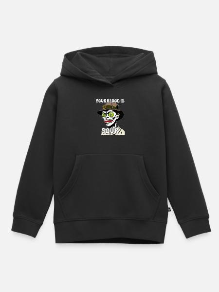 HALLOWEEN YOUR BLOOD IS SOUR - Kinder Premium Organic Hoodie - Schwarz