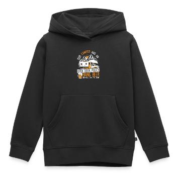 Onze camper heeft een open deur beleid RV - Kinder Premium hoodie biologisch - zwart - Voor - AI Model Kid Male (0cm)