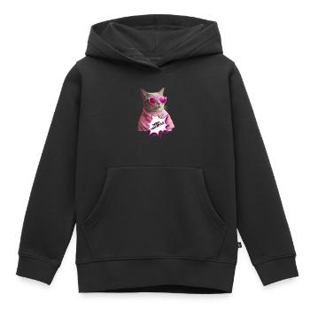 Rosa Miaustyle - Kinder Premium Organic Hoodie - Schwarz - Vorne - AI Model Kid Male (0cm)
