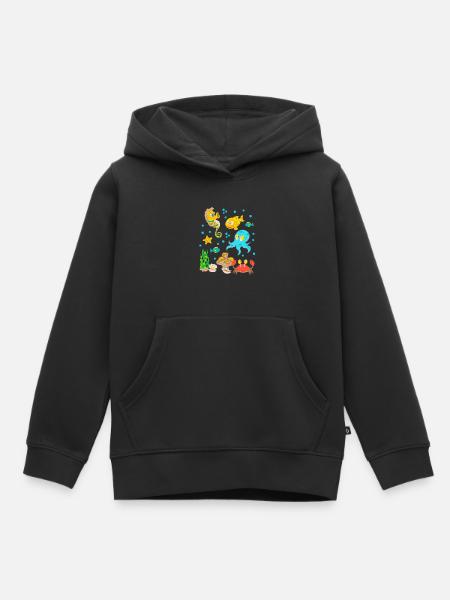 Unterwasser Tiere Meeresbewohner Aquarium Kinder - Kinder Premium Organic Hoodie - Schwarz