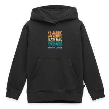 45 Jahre Fünfundvierzigster Geburtstag - Kinder Premium Organic Hoodie - Schwarz - Vorne - AI Model Kid Male (0cm)