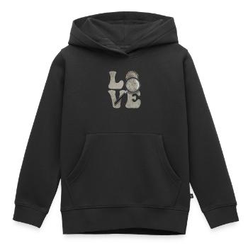 Coin Collecting Coin Collector Coin Lore LOVE - Sweat Premium à capuche enfant bio - noir - Devant - AI Model Kid Male (0cm)