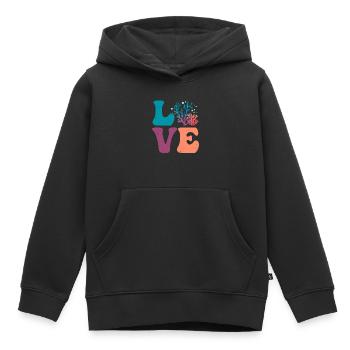Korallenriff Meer Ozean LIEBE - Kinder Premium Organic Hoodie - Schwarz - Vorne - AI Model Kid Male (0cm)
