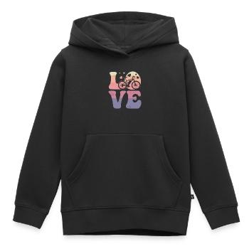 E-Bike Elektronisches Fahrrad LOVE - Kinder Premium Organic Hoodie - Schwarz - Vorne - AI Model Kid Male (0cm)