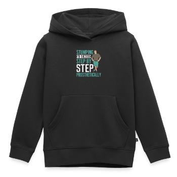Beinprothese Amputierter - Kinder Premium Organic Hoodie - Schwarz - Vorne - AI Model Kid Male (0cm)