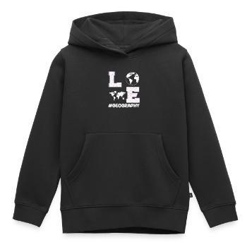 Liebe Geografie - Kinder Premium Organic Hoodie - Schwarz - Vorne - AI Model Kid Male (0cm)