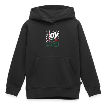 La joie dans le monde - Sweat Premium à capuche enfant bio - noir - Devant - AI Model Kid Male (0cm)