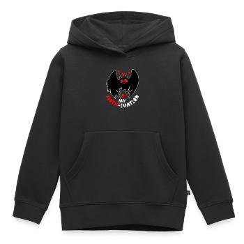 Cryptozoologie de Mothman Crypttide - Sweat Premium à capuche enfant bio - noir - Devant - AI Model Kid Male (0cm)