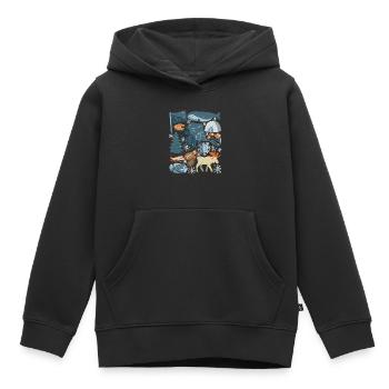 Alaska - Sweat Premium à capuche enfant bio - noir - Devant - AI Model Kid Male (0cm)