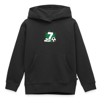 Football Birthday 7th Birthday - Kids Premium Organic Hoodie - black - Front - AI Model Kid Male (0cm)