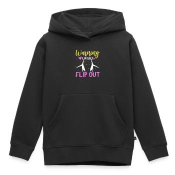 Gymnastique de la roue de charrette Cheerleading - Sweat Premium à capuche enfant bio - noir - Devant - AI Model Kid Male (0cm)