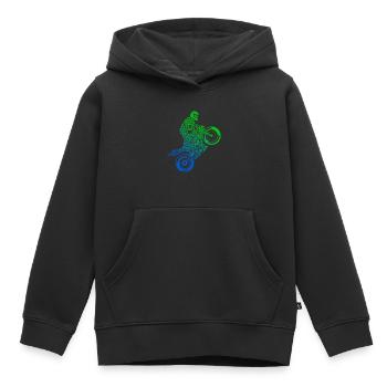 Machine de course Moto Rider Garçons Racing Moto - Sweat Premium à capuche enfant bio - noir - Devant - AI Model Kid Male (0cm)
