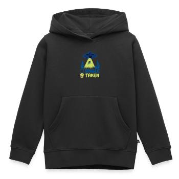 Single oder genommen Lustig Alien UFO Valentinstag - Kinder Premium Organic Hoodie - Schwarz - Vorne - AI Model Kid Male (0cm)