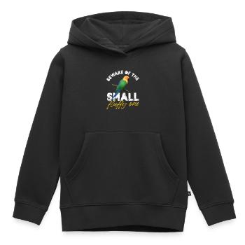 Méfiez-vous du petit perroquet moelleux - Sweat Premium à capuche enfant bio - noir - Devant - AI Model Kid Male (0cm)