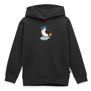 Penguin Pupil Cap School - Kids Premium Organic Hoodie - black - Front - AI Model Kid Male (0cm)