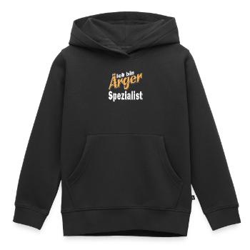 Ich bin Ärger Spezialist - Kinder Premium Organic Hoodie - Schwarz - Vorne - AI Model Kid Male (0cm)