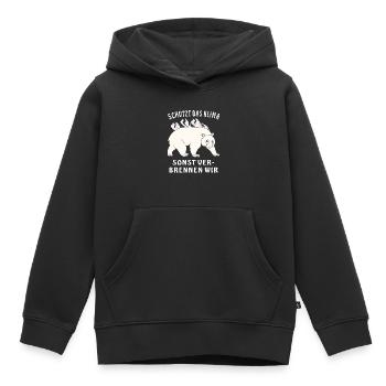 EISBÄR SCHÜTZT DAS KLIMA - Kinder Premium Organic Hoodie - Schwarz - Vorne - AI Model Kid Male (0cm)
