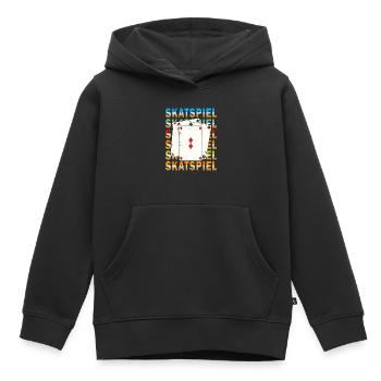 JEU DE SKATS - Sweat Premium à capuche enfant bio - noir - Devant - AI Model Kid Male (0cm)