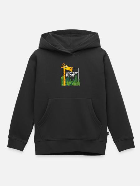 Lustige Giraffe, Comic Stil, Spruch - Kinder Premium Organic Hoodie - Schwarz