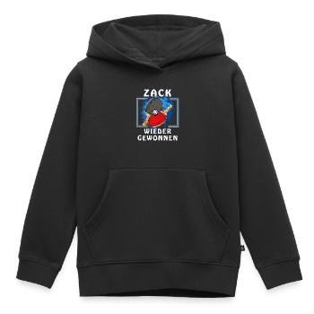 TISCHTENNIS ZACK WIEDER GEWONNEN - Kinder Premium Organic Hoodie - Schwarz - Vorne - AI Model Kid Male (0cm)