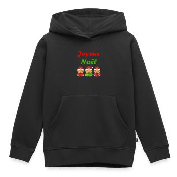 Joyeux noel pain d'épice - Sweat Premium à capuche enfant bio - noir - Devant - AI Model Kid Male (0cm)