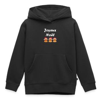 Joyeux noel pain d'épice - Sweat Premium à capuche enfant bio - noir - Devant - AI Model Kid Male (0cm)