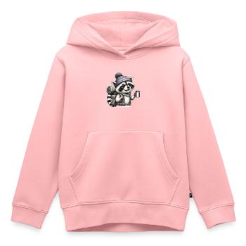 Backpacker Waschbär - Kinder Premium Organic Hoodie - Rosa - Vorne - AI Model Kid Female (0cm)