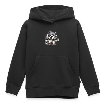 Backpacker Waschbär - Kinder Premium Organic Hoodie - Schwarz - Vorne - AI Model Kid Male (0cm)