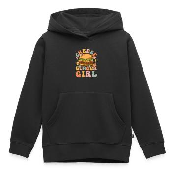 Groovy Hamburger - Sweat Premium à capuche enfant bio - noir - Devant - AI Model Kid Male (0cm)