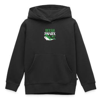 Requin irlandais vert drôle St Patrick’s Day Animal - Sweat Premium à capuche enfant bio - noir - Devant - AI Model Kid Male (0cm)