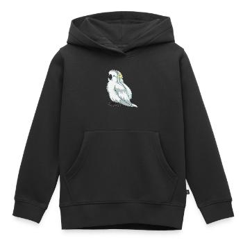 Voile de mariée perroquet mariage - Sweat Premium à capuche enfant bio - noir - Devant - AI Model Kid Male (0cm)
