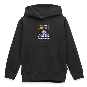 Gymnastique Roue De Charrette Fille - Sweat Premium à capuche enfant bio - noir - Devant - AI Model Kid Male (0cm)