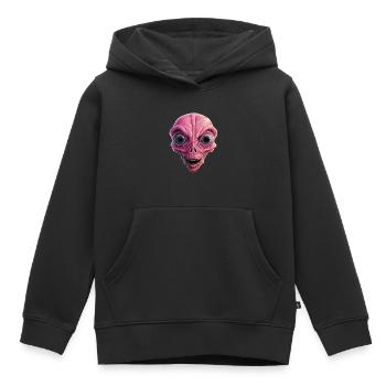 Schockierter Alien, Schock, Alien Gesicht, Neugier - Kinder Premium Organic Hoodie - Schwarz - Vorne - AI Model Kid Male (0cm)