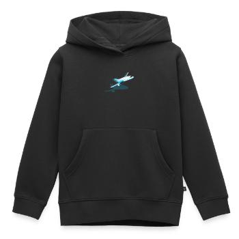 T-shirt d’avion - Jet Plane Aeroplane Jouet pour enfants - Sweat Premium à capuche enfant bio - noir - Devant - AI Model Kid Male (0cm)