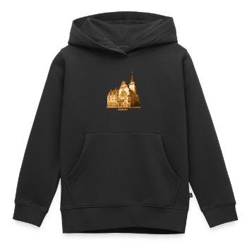 Mairie de Werdau, Pleiße, Saxe - Sweat Premium à capuche enfant bio - noir - Devant - AI Model Kid Male (0cm)