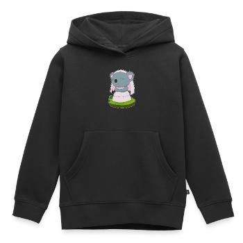 Voile de mariée Koala Mariage - Sweat Premium à capuche enfant bio - noir - Devant - AI Model Kid Male (0cm)