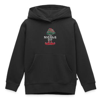 Nicole Elf famille Matching Groupe Noël maman - Sweat Premium à capuche enfant bio - noir - Devant - AI Model Kid Male (0cm)