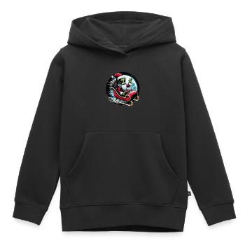 Deep Space Santa Alien - Kinder Premium Organic Hoodie - Schwarz - Vorne - AI Model Kid Male (0cm)