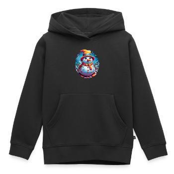 Bonhomme de neige, bonhomme de neige - Sweat Premium à capuche enfant bio - noir - Devant - AI Model Kid Male (0cm)