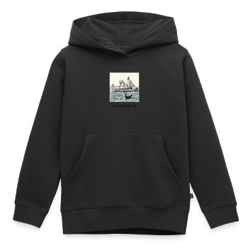 Venezia - Sweat Premium à capuche enfant bio - noir - Devant - AI Model Kid Male (0cm)