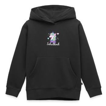 Schulkind 2024 Einhorn 1. Klasse Stern Einschulung - Kinder Premium Organic Hoodie - Schwarz - Vorne - AI Model Kid Male (0cm)