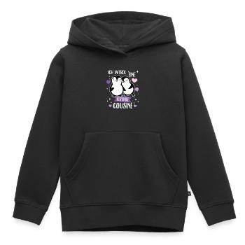 Ich werde große Cousine 2024 Pinguin Loading Süß - Kinder Premium Organic Hoodie - Schwarz - Vorne - AI Model Kid Male (0cm)