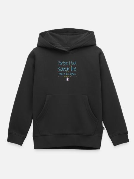 J'ai un secret je vais être grande soeur annonce - Sweat Premium à capuche enfant bio - noir
