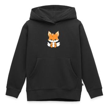 Kitsune Japanischer Little Fox Humor - Kinder Premium Organic Hoodie - Schwarz - Vorne - AI Model Kid Male (0cm)