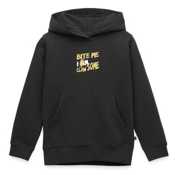 Mords-moi, je suis Griffe-un chat mordant - Sweat Premium à capuche enfant bio - noir - Devant - AI Model Kid Male (0cm)