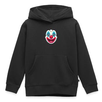 La joie du carnaval à l’état pur : un visage de clown pour s’amuser - Sweat Premium à capuche enfant bio - noir - Devant - AI Model Kid Male (0cm)