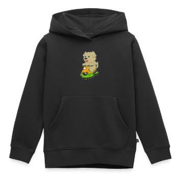 Trottinette pour chien - Sweat Premium à capuche enfant bio - noir - Devant - AI Model Kid Male (0cm)