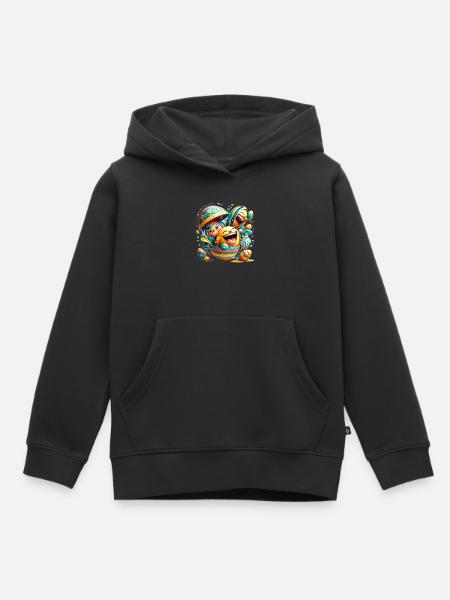 Conception graphique de Pâques dans le style Mixed Dimensions - Sweat Premium à capuche enfant bio - noir