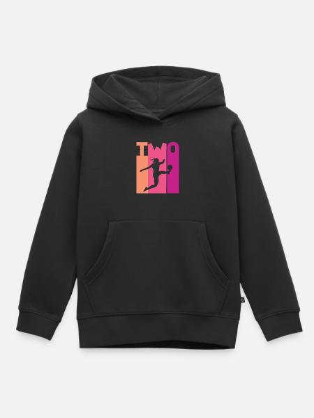 2e anniversaire Football féminin Football Joueuse de football - Sweat Premium à capuche enfant bio - noir